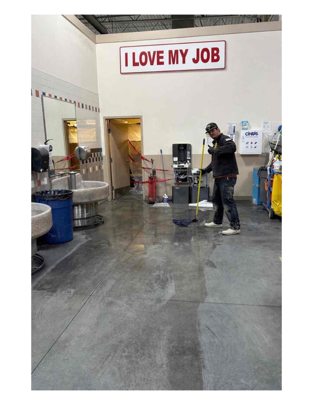 Technician loving his job