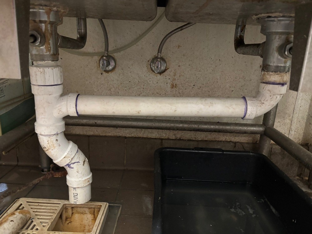 White PVC commercial sink drain pipes