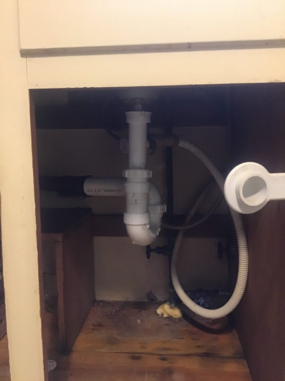 Kitchen sink drainage, repipe
