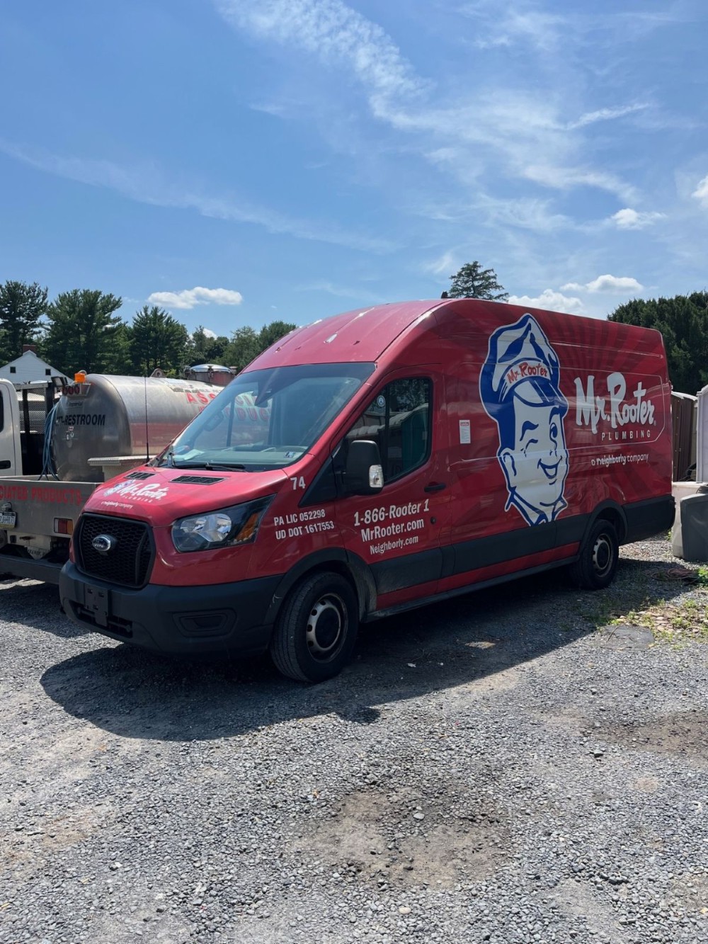 Red Mr. Rooter Van