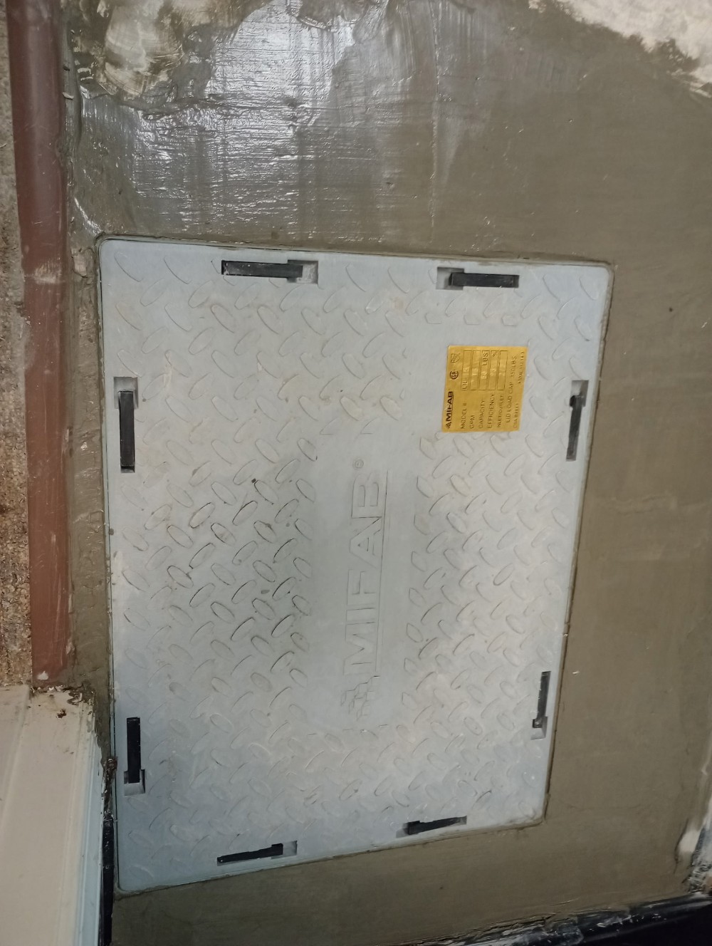 Newly installed grease trap