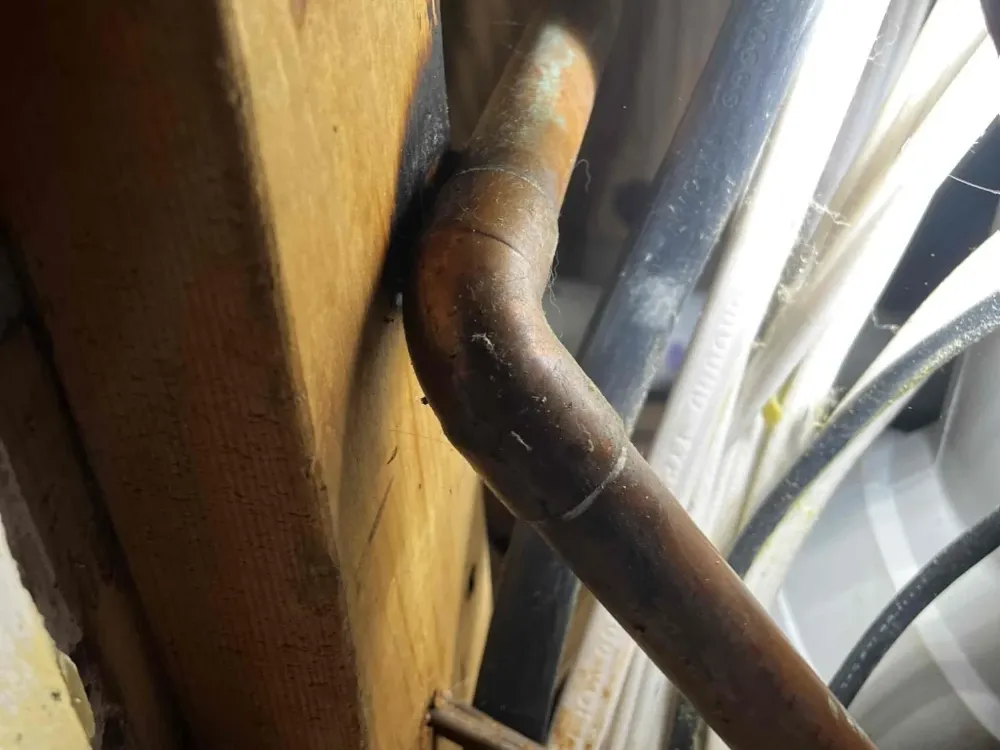 Brown, rusted piping