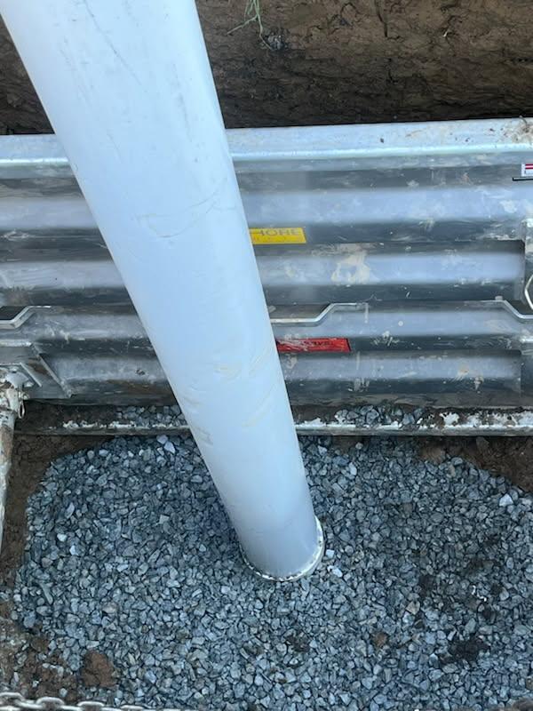 replaced damaged drain line