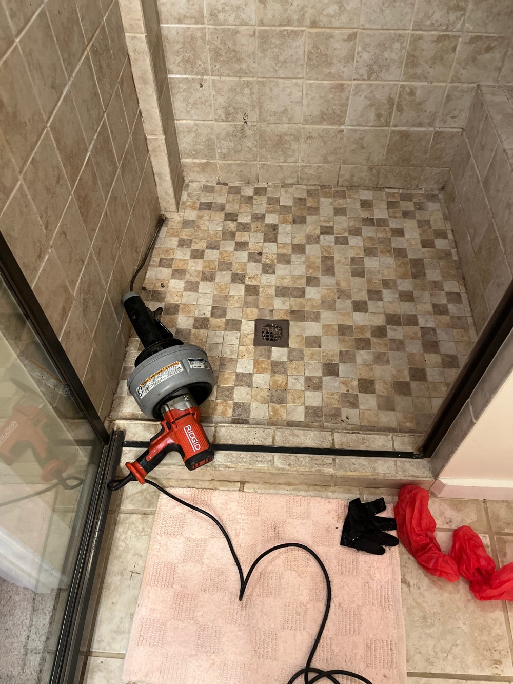 clearing clogged shower drain