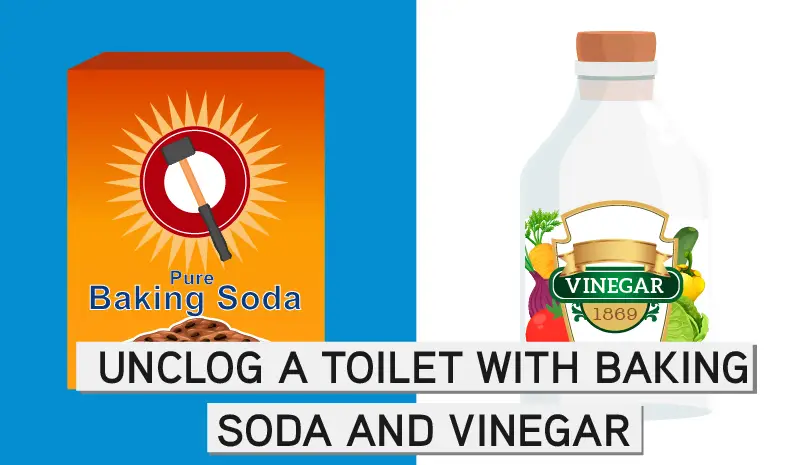 Unclog the toilet with baking soda and vinegar blog banner