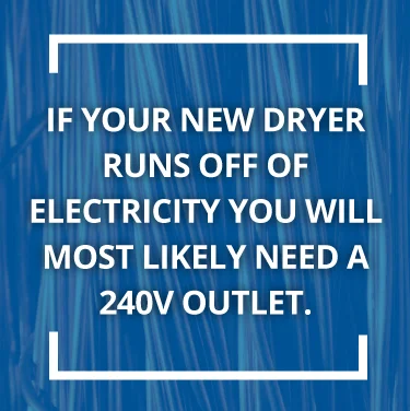 If you have an electric dryer, you will need a 240V outlet