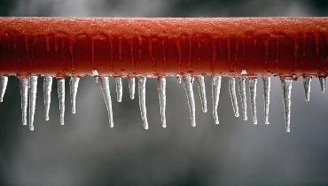 Ice on a frozen pipe