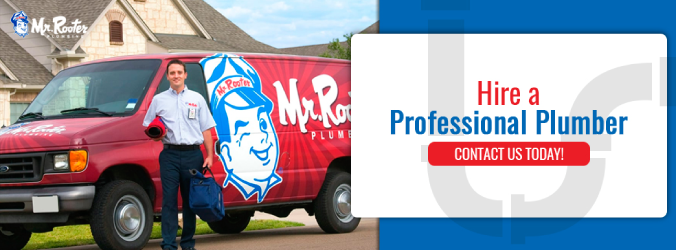 Mr. Rooter plumber with service van