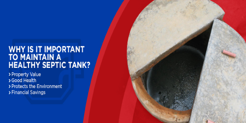 Septic tank with text about maintaining a healthy septic tank