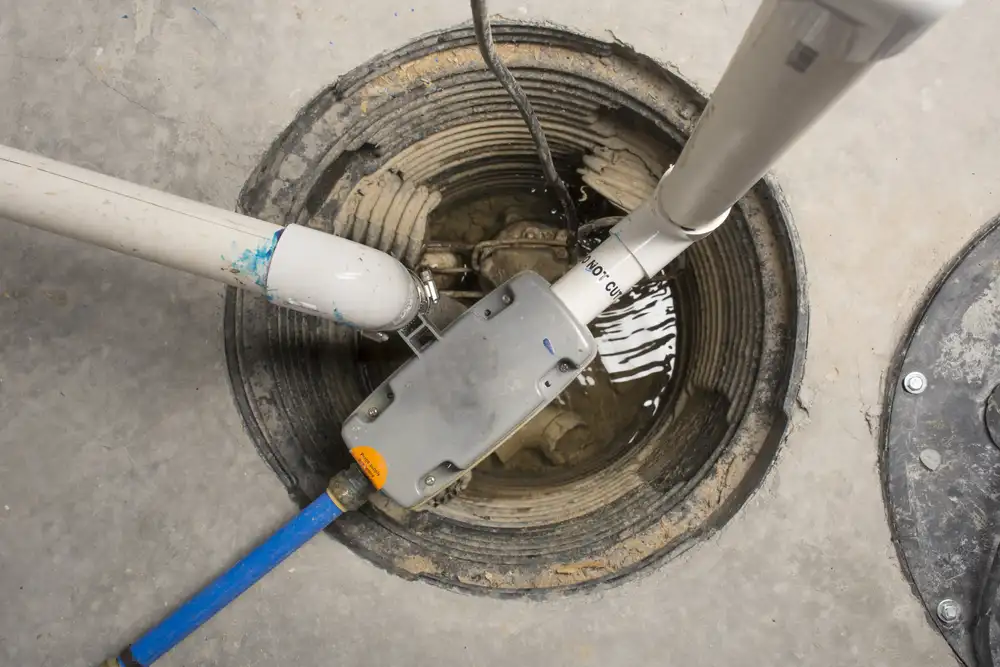 Sump pump opening in the ground