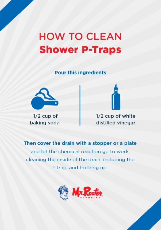 How to clean shower p-traps infographic