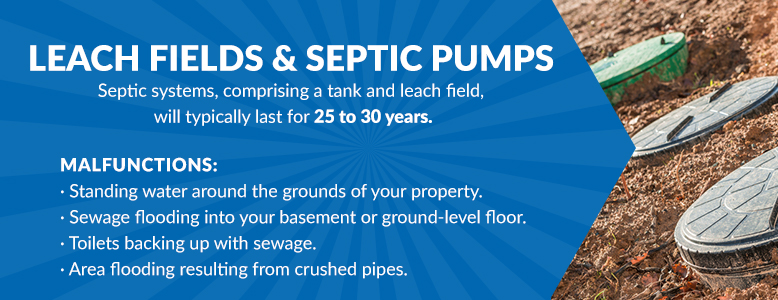 Leach fields and septic pumps lifespan information