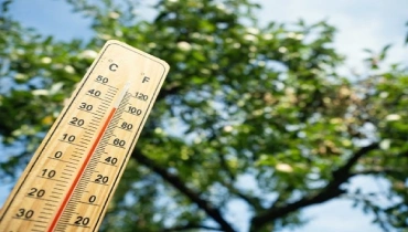 A thermometer reads nearly 100 degrees Fahrenheit on a hot summer day. | Mr. Rooter Plumbing of Virginia Beach.