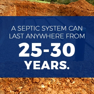 a septic system can last 25-30 years