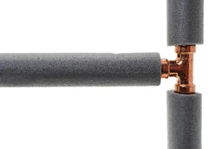 A copper plumbing pipe that is properly insulated.