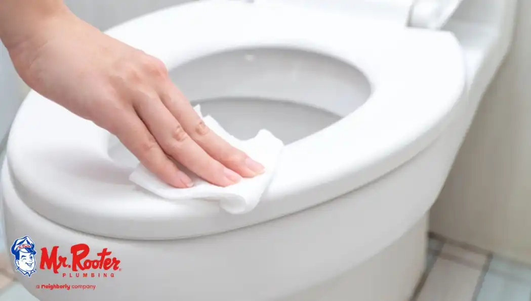 wiping toilet with towel