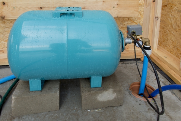 Pressure tank attached to a well water system