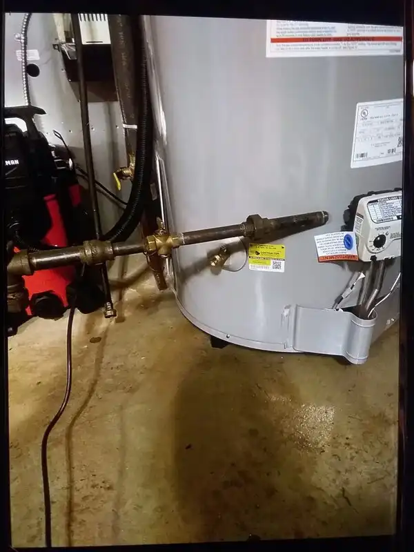 Water heater that recently received maintenance by Mr. Rooter plumber in Bridgehampton.