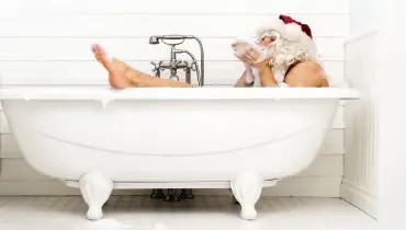 Santa taking a bath | Mr. Rooter Plumbing of South Jersey
