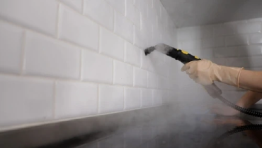 Tile grout dust from a tile project creates a risk of a clogged interior drainage system.
