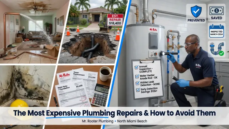 Most expensive plumbing repairs graphic.