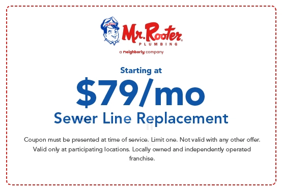 Sewer Line Replacement starting at $79/month Coupon