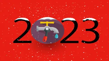 Happy New Year 2023 plumbing illustration