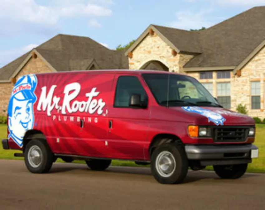 Mr. Rooter emergency plumbing van.