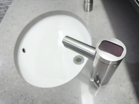 Top view of a chic faucet with sensor and solar cell | Mr. Rooter Plumbing of Yavapai, Coconino and Maricopa Counties
